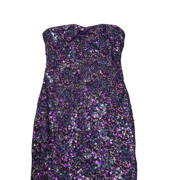 Nikibiki Purple and Black Sequin Strapless Dress Medium - Picture 2 of 8